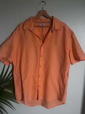 Mexx Orange Short-Sleeve Casual Button-Down Shirt